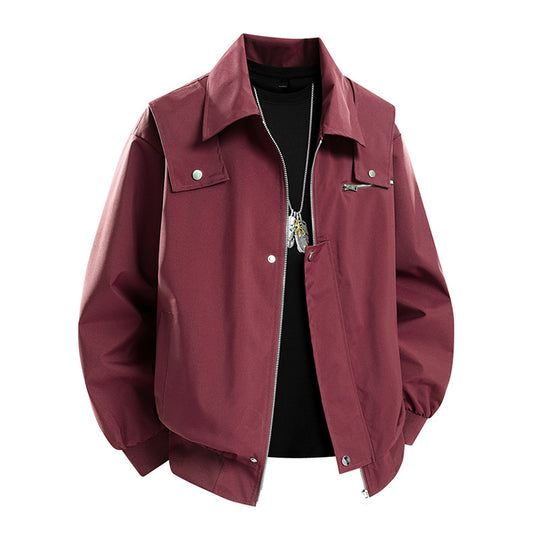 Herren Oversize-Utility-Coachjacke mit Reißverschluss, Druckknopfleiste und elastischen Bündchen Shop Nory