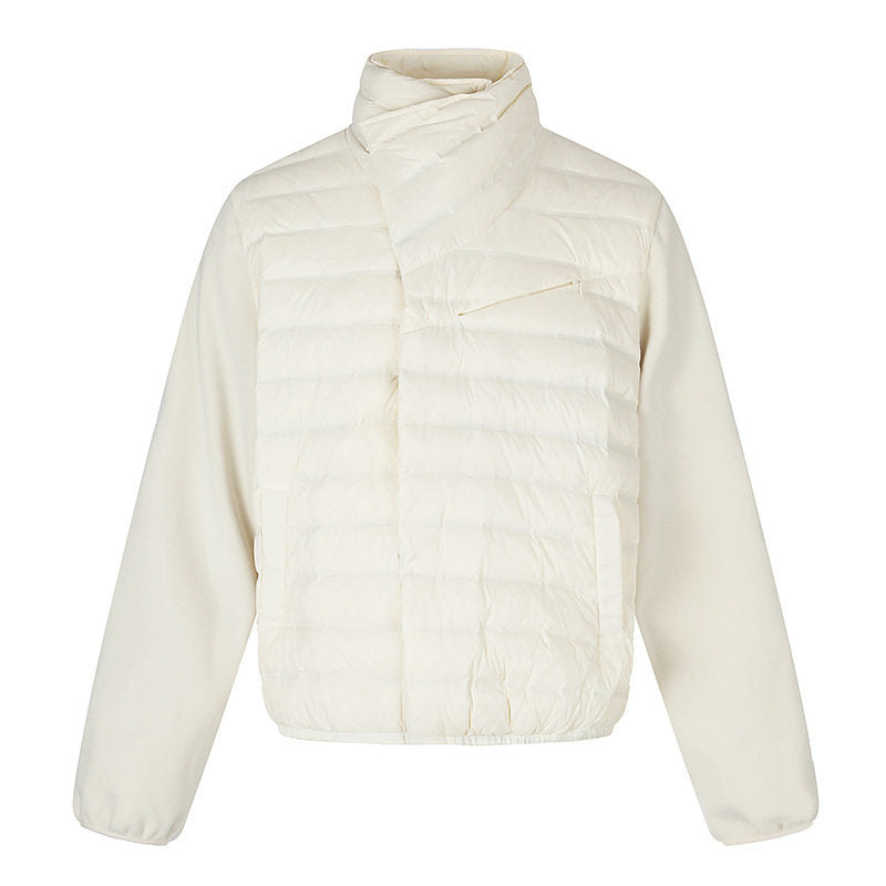 Damen gesteppte Hybrid-Jacke mit asymmetrischem Schalkragen und elastischem Bund Shop Nory