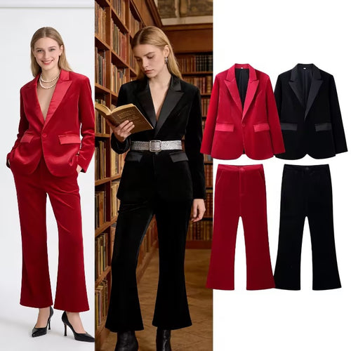 Damen Samt-Blazer mit Satin-Revers und taillierten Abnähern Shop Nory