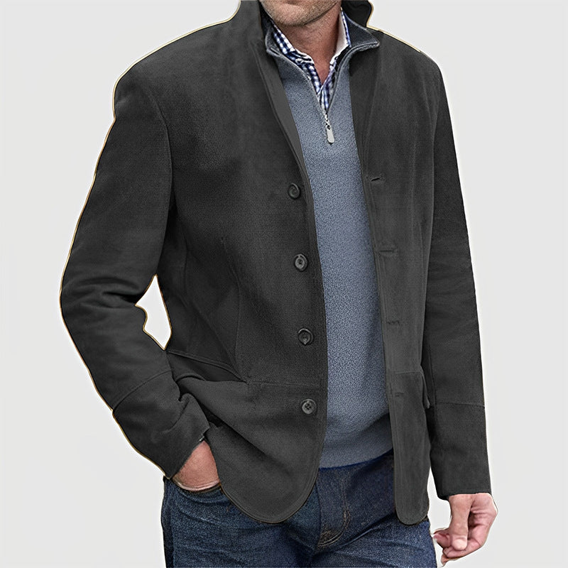 Herren Sakkojacke aus Wildlederoptik mit Stehkragen Shop Nory