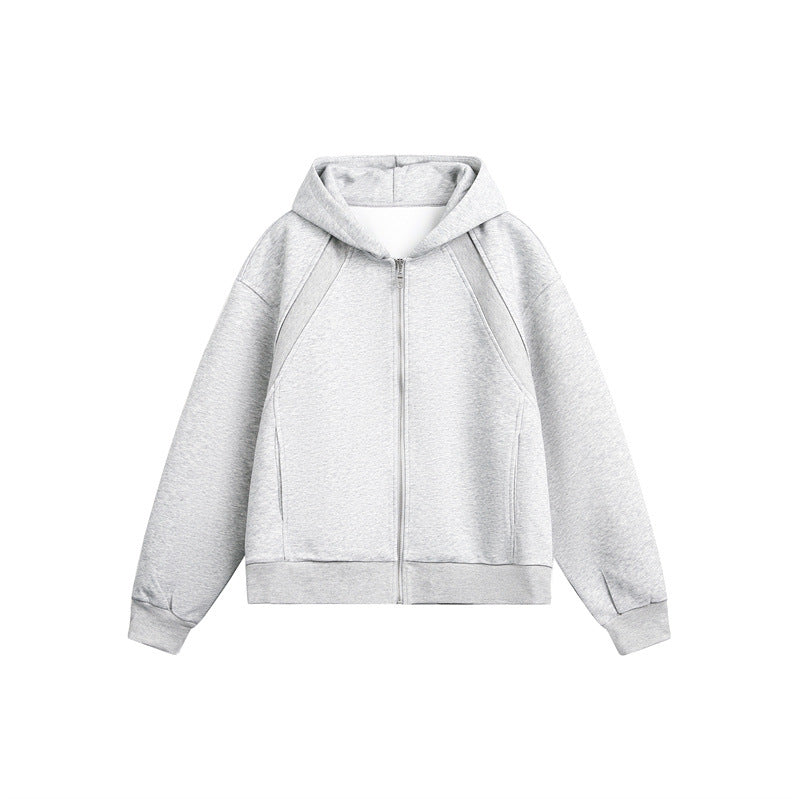 Unisex Leichte Oversize‑Kapuzen‑Sweatjacke mit durchgehendem Reißverschluss, Raglanärmeln und Eingrifftaschen Shop Nory