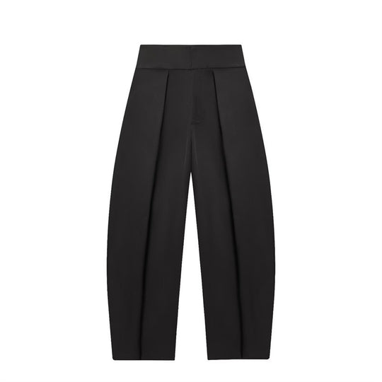 Damen Weite Plissée-Jerseyhose mit hoher Taille und Bügelfalte Shop Nory