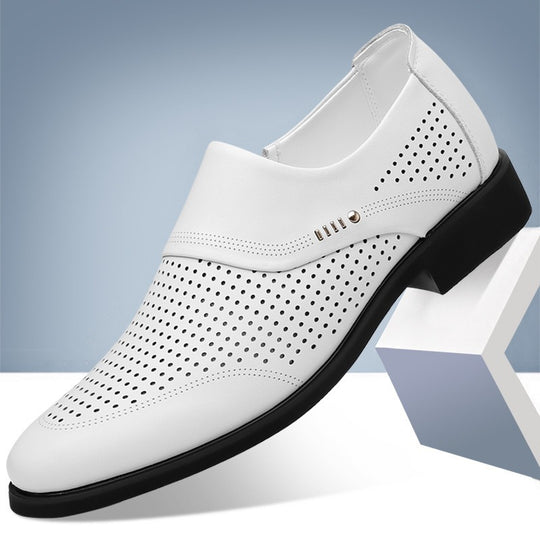 Herren Eleganter Slip-On Business-Halbschuh mit spitzer Zehenkappe und dezenter Perforation Shop Nory