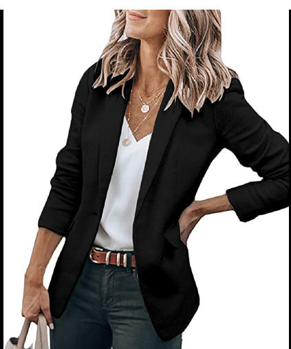 Damen komfortable Blazerjacke mit strukturiertem Design und eleganten Akzenten