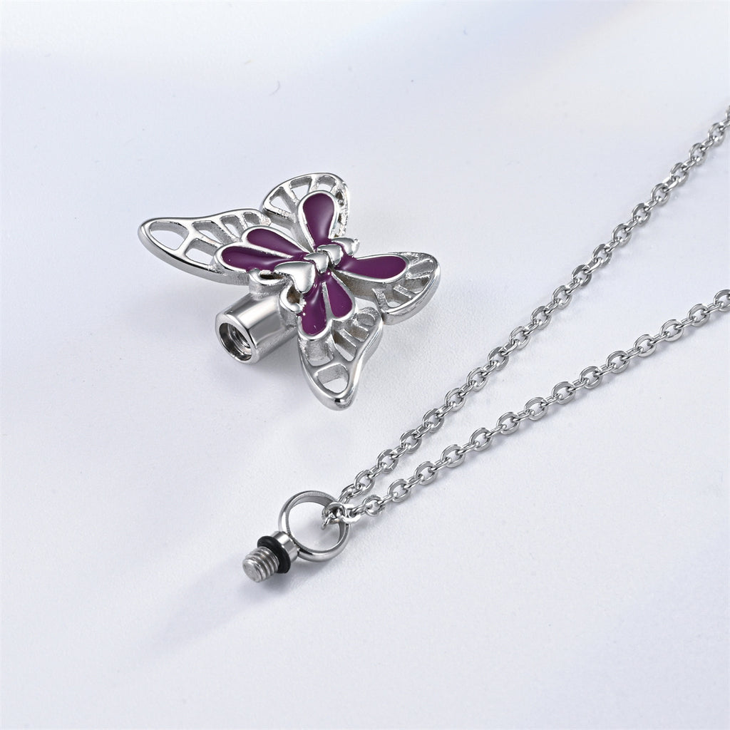 Damen Halskette mit filigranem Schmetterlingsanhänger und hochwertigem Verschluss Shop Nory