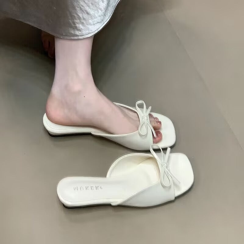 Damen elegante Slingback-Sandalen mit verspieltem Schleifen-Detail