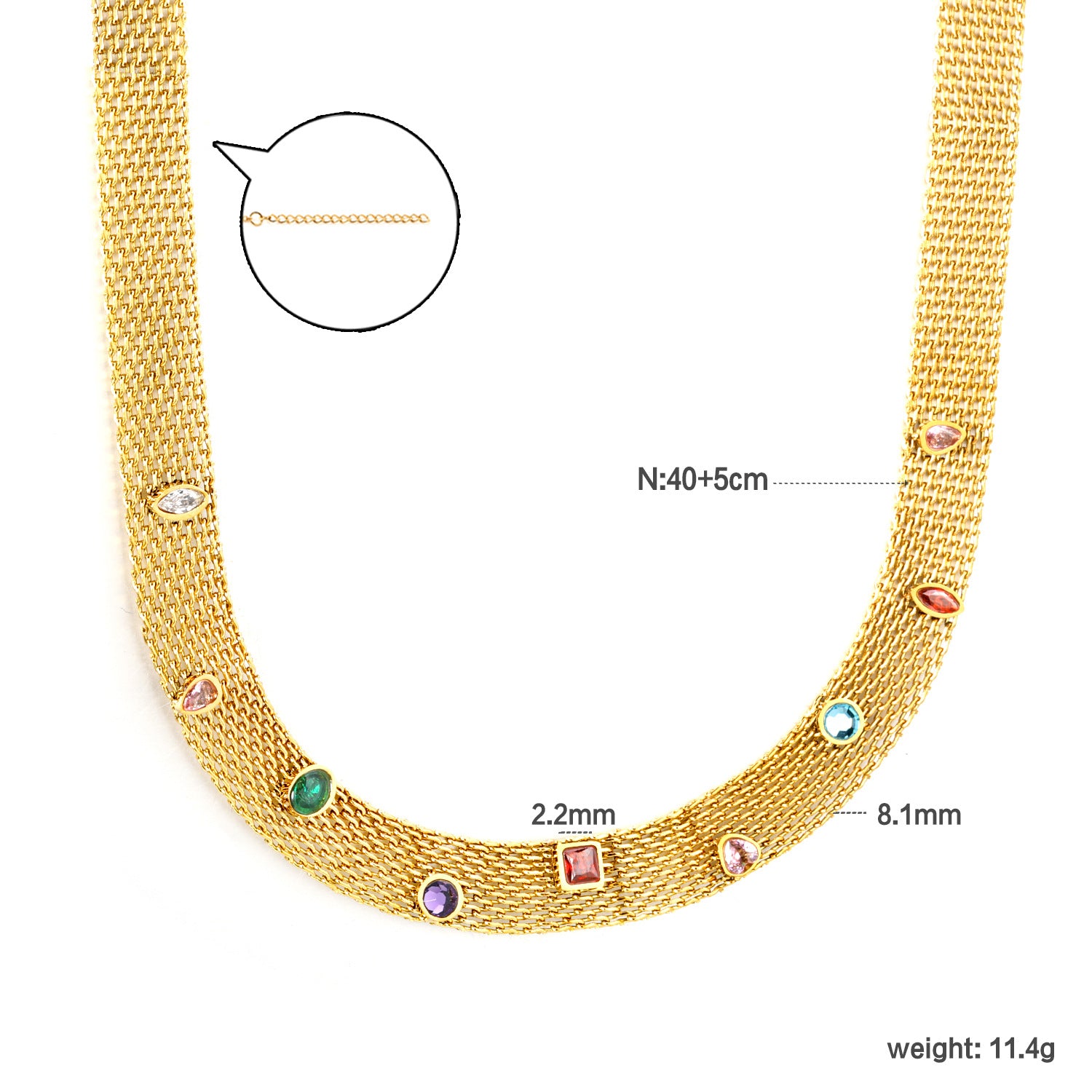 Damen Armkettchen mit funkelnden Schmucksteinen und feiner Gliederstruktur Shop Nory