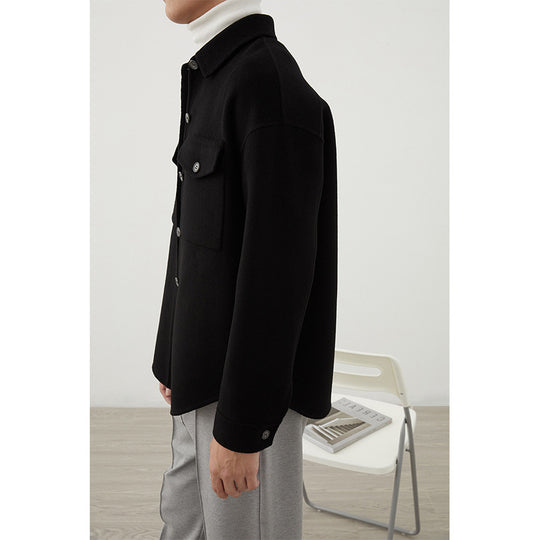 Herren Weiche Wollmix-Hemdjacke im Boxy-Schnitt Shop Nory
