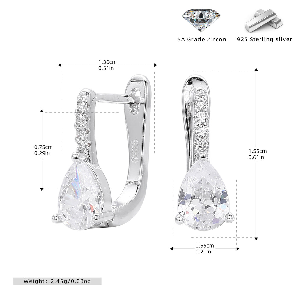 Damen Ohrhänger aus hochwertigem 925 Sterling Silber mit funkelnden Zirkonsteinen Shop Nory