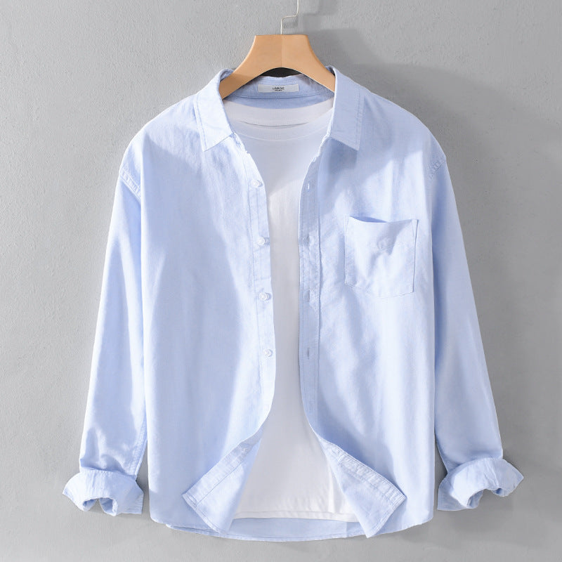 Herren Lässiges Baumwoll-Layering-Overshirt mit Kentkragen, Brusttasche und softem Twill-Finish Shop Nory