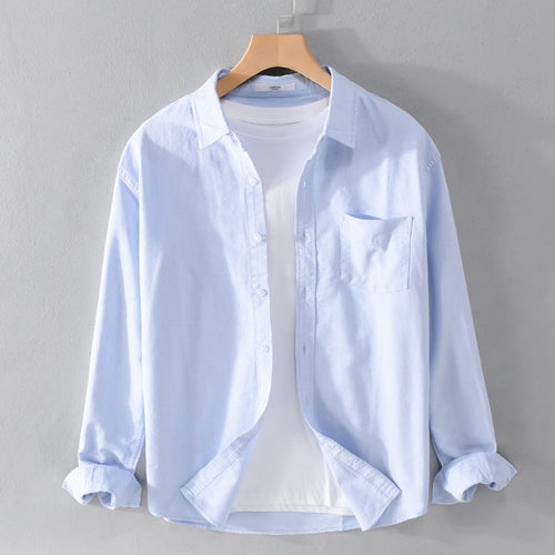 Herren Lässiges Baumwoll-Layering-Overshirt mit Kentkragen, Brusttasche und softem Twill-Finish Shop Nory