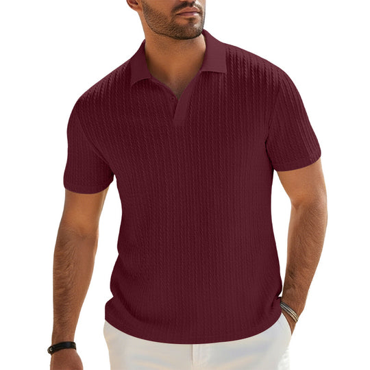 Herren Feinstrick-Polo mit strukturiertem Zopfmuster und weichem Baumwollmix Shop Nory
