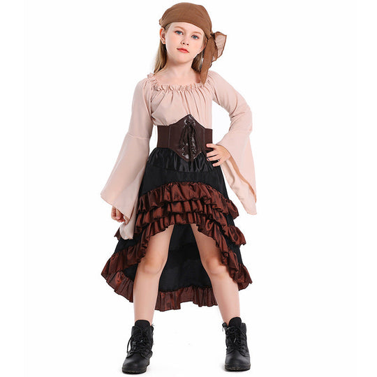 Mädchen Piratenkostüm mit schwingendem Rock und detailverliebtem Oberteil Shop Nory