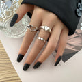 Damen Ring-Set mit kreativen Herz- und Strukturdesigns Shop Nory