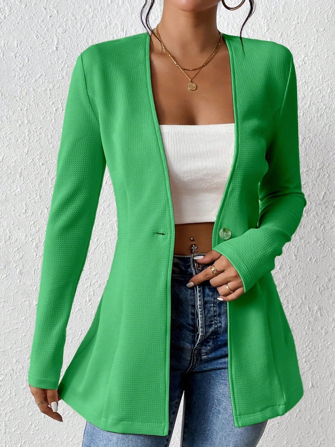 Damen elegante Blazerjacke mit asymmetrischem Schnitt