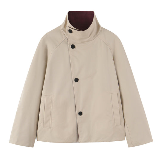 Damen Kurzjacke mit hohem Stehkragen und asymmetrischer Knopfleiste Shop Nory