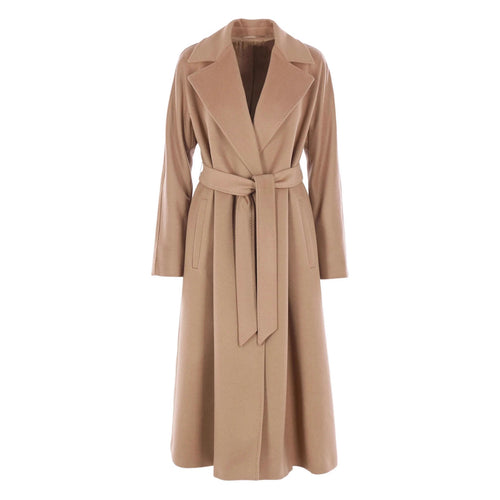 Damen Eleganter Wickelmantel aus Wollmix mit breitem Revers und Taillengürtel Shop Nory