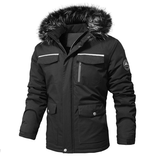 Herren Wasserabweisender Softshell-Parka mit Kapuze, reflektierenden Einsätzen und Multifunktionstaschen Shop Nory