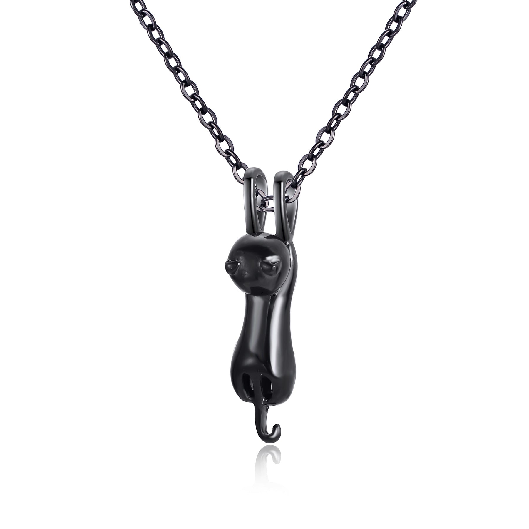Damen Halskette mit charmantem Katzenanhänger aus hochwertigem Metall Shop Nory