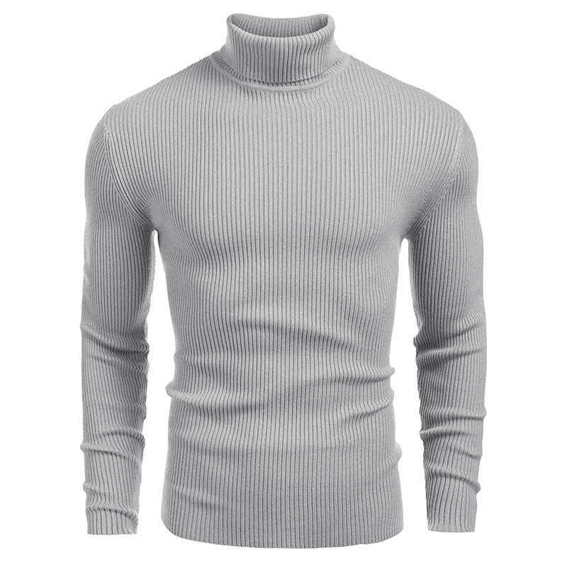 Herren Rollkragenpullover aus feinem Rippstrickmaterial