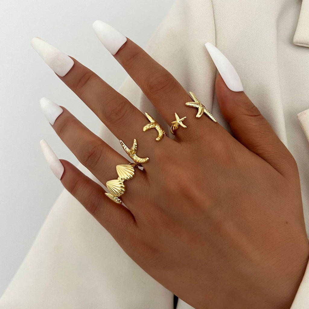 Damen Ring-Set mit maritimen Motiven und kunstvollen Details Shop Nory
