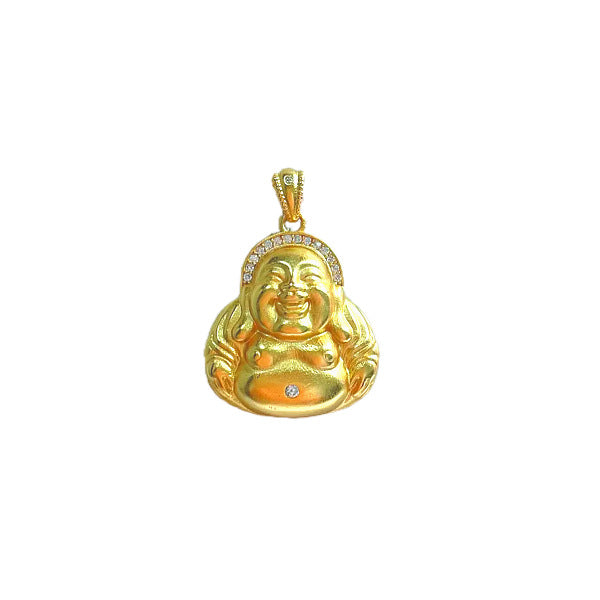 Damen Halskette mit Buddha-Anhänger und hochwertigem Strass-Besatz Shop Nory