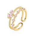 Damen Offener Ring mit schimmernden Kristallen und filigranem Design Shop Nory