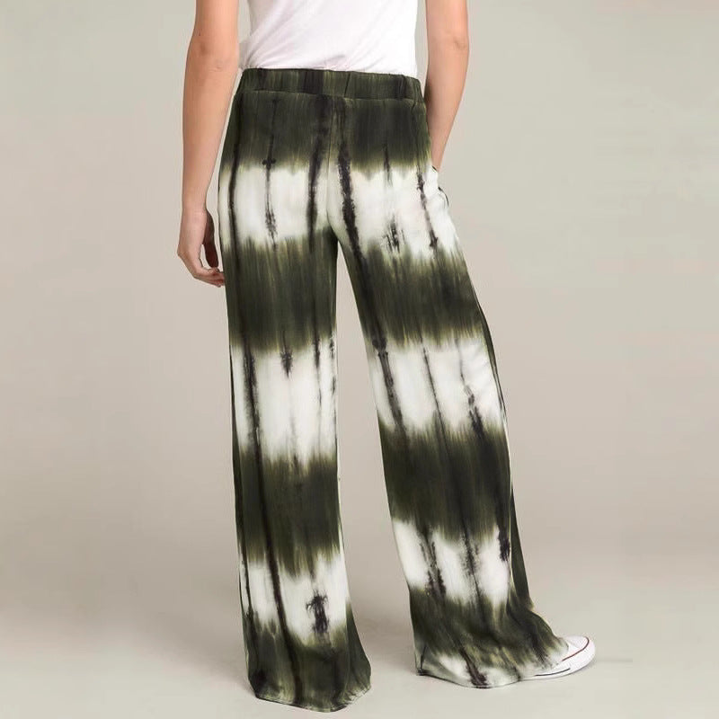 Damen Weite Palazzo-Hose mit hoher Taille und Batikmuster Shop Nory