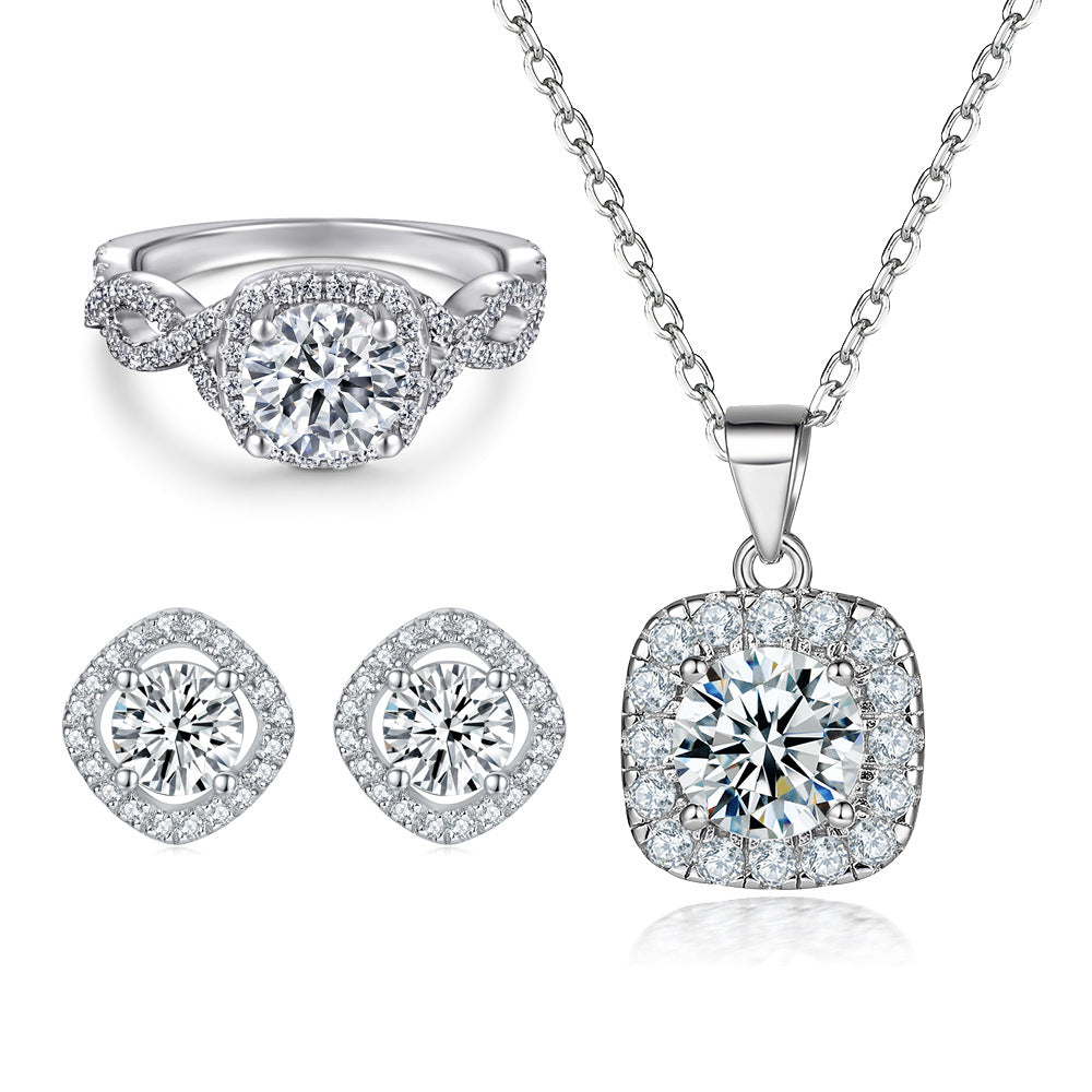 Damen-Ohrstecker mit funkelndem Zirkonia-Rahmen und exquisiten Details Shop Nory