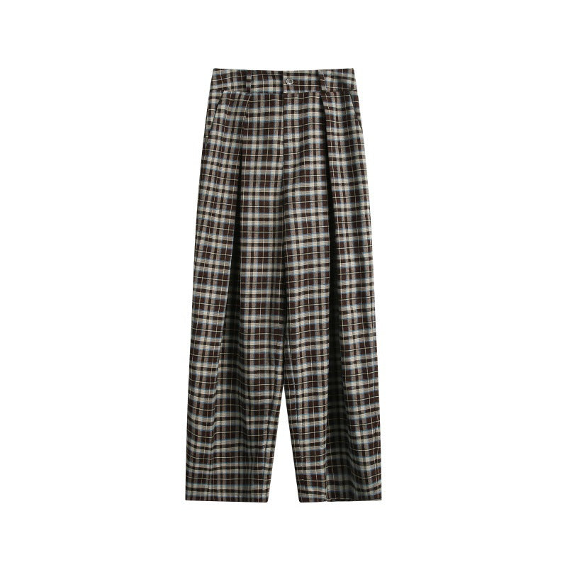 Damen Hochtaillierte Karierte Bundfalten‑Hose im weiten Culotte‑Schnitt Shop Nory