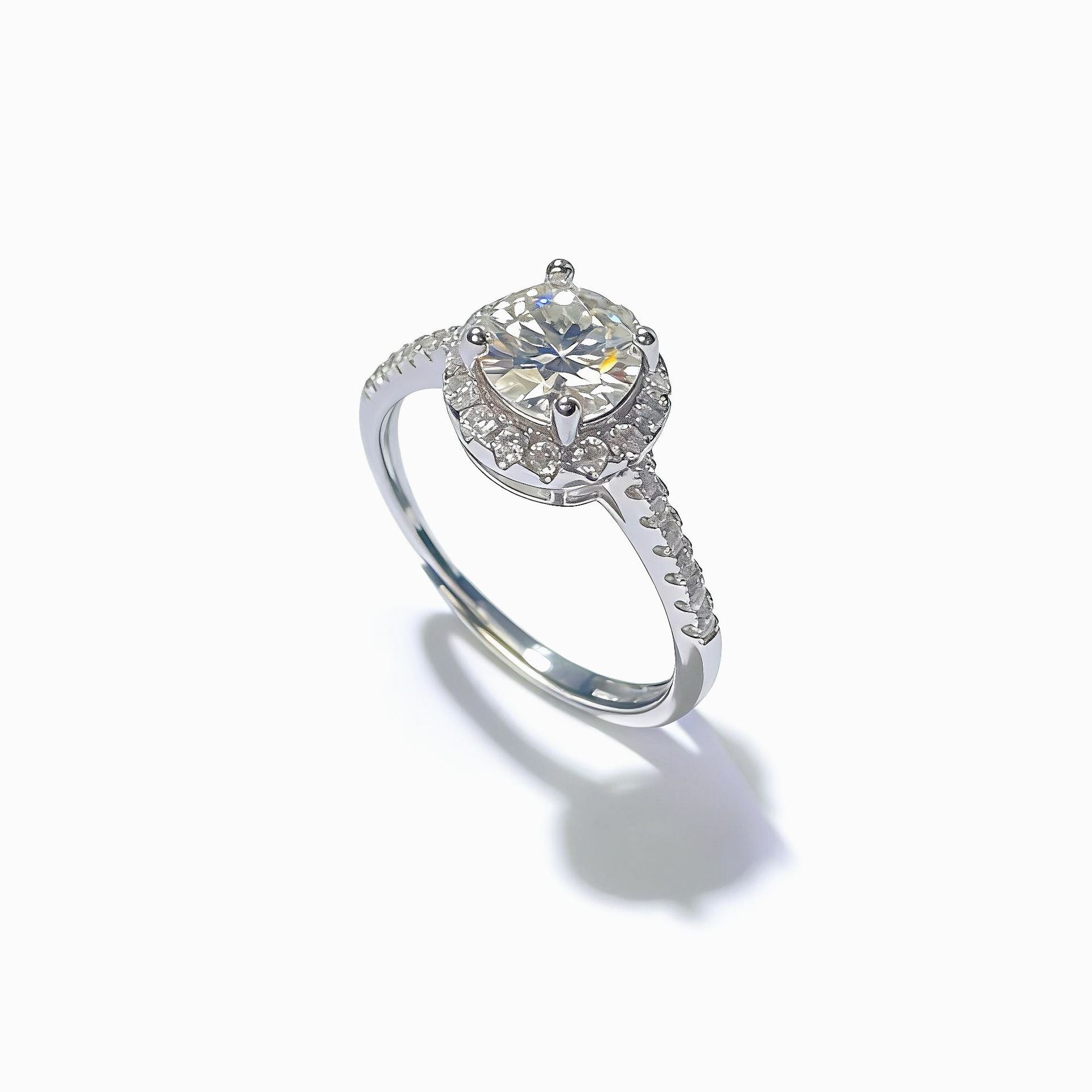 Damen Verlobungsring mit detailliertem Zirkonia-Anhänger und feinem Band Shop Nory