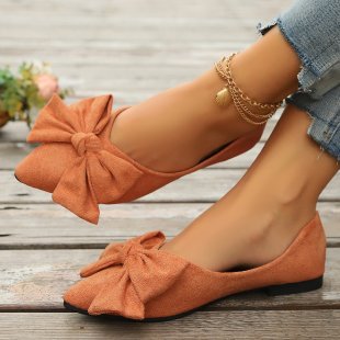 Damen Ballerinas mit dekorativem Schleifen-Design und spitzem Zehenbereich
