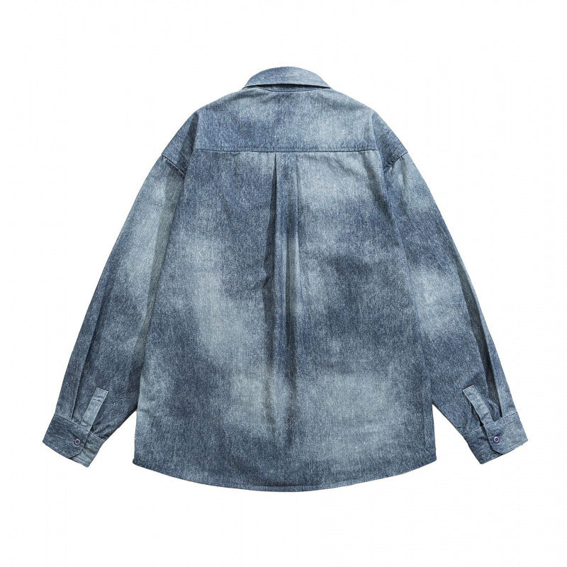 Unisex Oversize-Baumwollhemd mit Washed-Effekt und aufgesetzter Brusttasche Shop Nory
