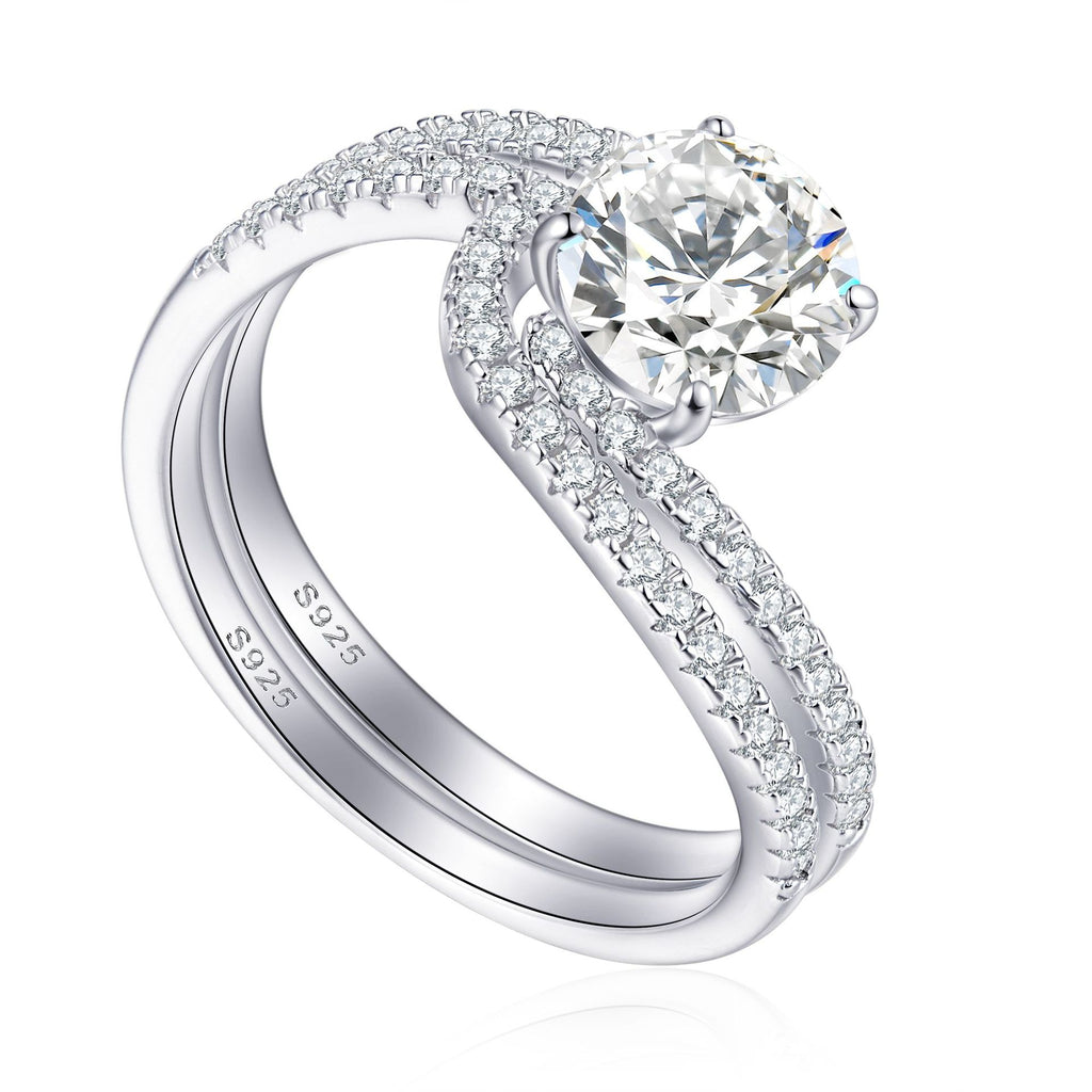 Damen Designer-Ring mit elegantem Wellenmuster und funkelnden Kristallen Shop Nory
