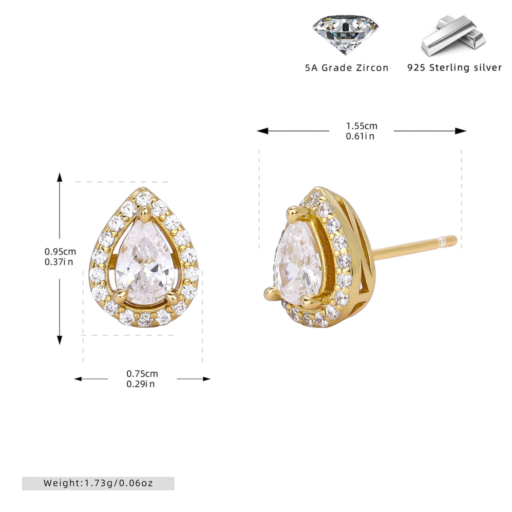 Damen Halskette mit tropfenförmigem Zirkonanhänger aus 925 Sterlingsilber und elegantem Design Shop Nory