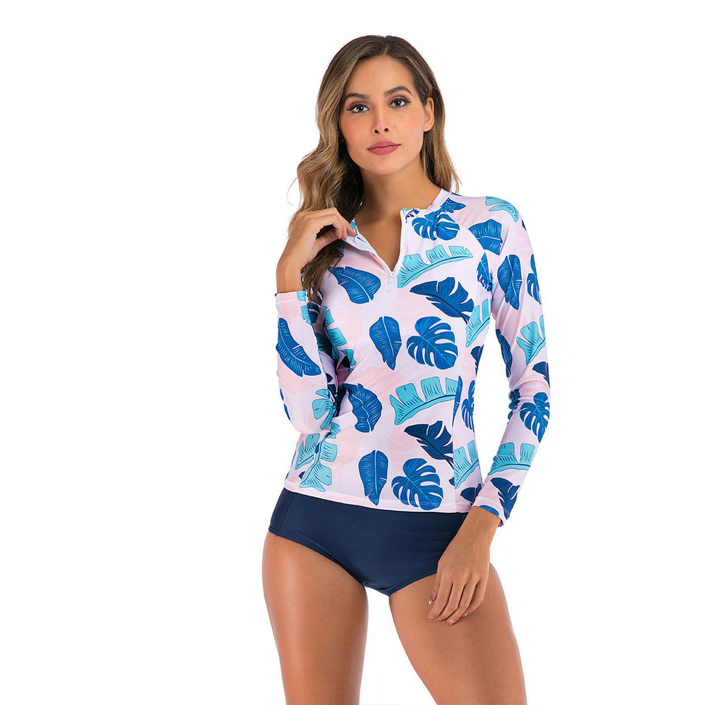Damen UV-Schutz Rashguard mit floralem Muster