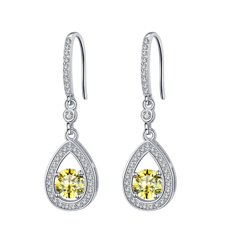 Damen Tropfenohrringe mit funkelnden Zirkoniasteinen und eleganter Fassung Shop Nory