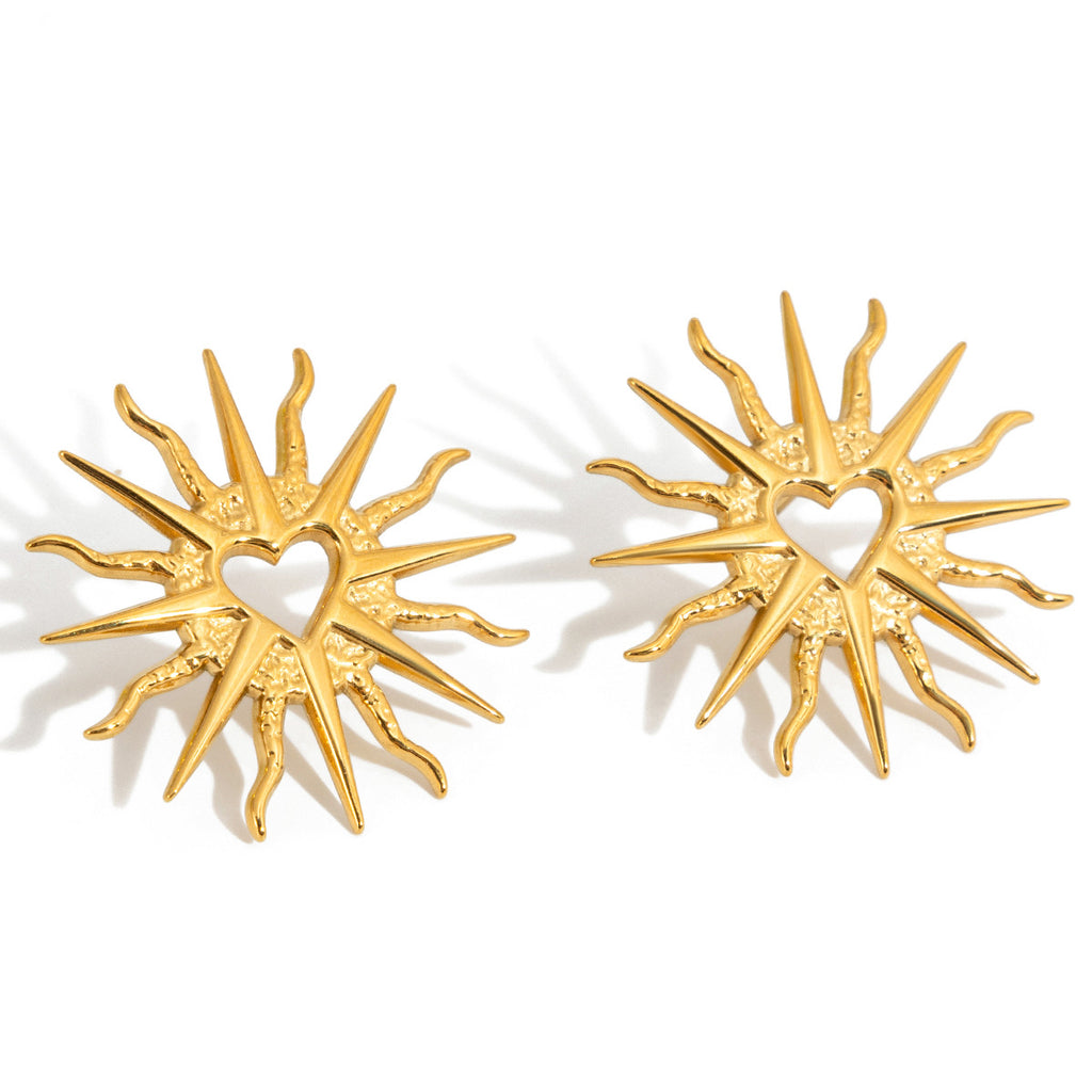 Damen Ohrhänger im eleganten Sonnenmotiv mit herzförmigem Design Shop Nory