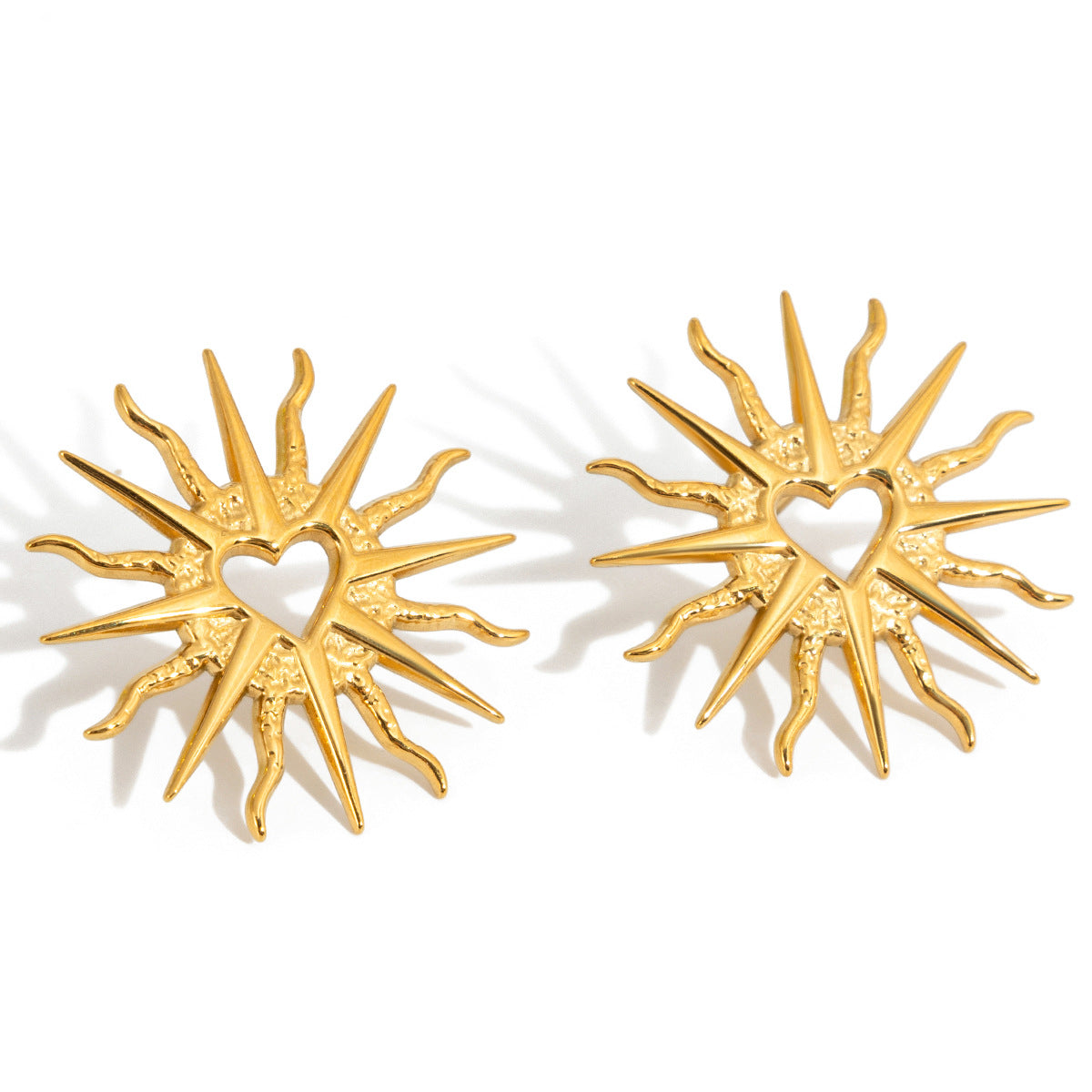 Damen Ohrhänger im eleganten Sonnenmotiv mit herzförmigem Design Shop Nory