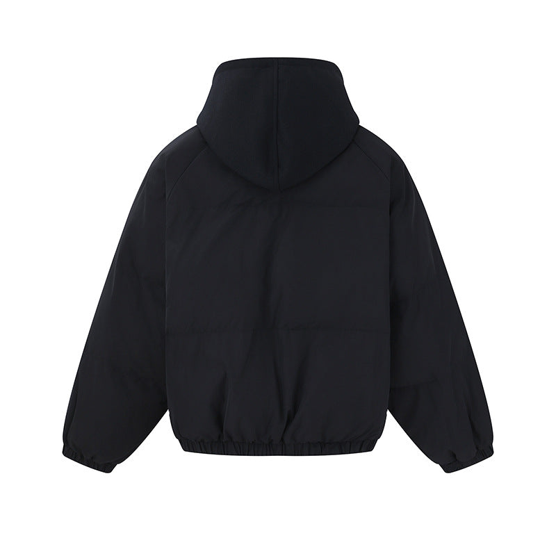 Unisex Kurze Boxy‑Wattierte Kapuzenjacke mit Fleecefutter und elastischem Saum Shop Nory