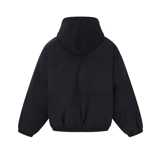 Unisex Kurze Boxy‑Wattierte Kapuzenjacke mit Fleecefutter und elastischem Saum Shop Nory
