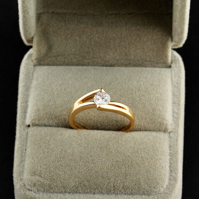 Damen Eleganter und minimalistischer Ring mit funkelndem Kristall Shop Nory