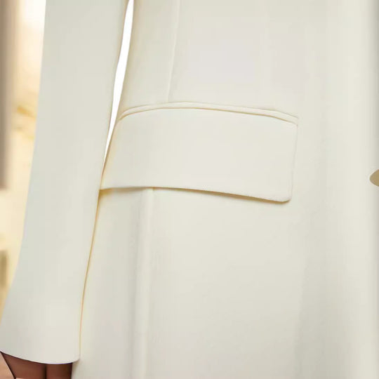 Damen Bodenlanger Schnittblazer-Mantel mit strukturierter Tailoring‑Silhouette Shop Nory