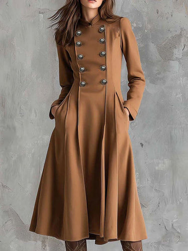 Damen tailliertes Mantelkleid mit doppelreihiger Knopfleiste und ausgestelltem Rock Shop Nory