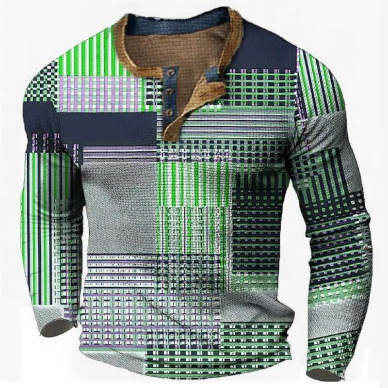 Herren Sportliches Langarmshirt mit Knopfleiste Shop Nory