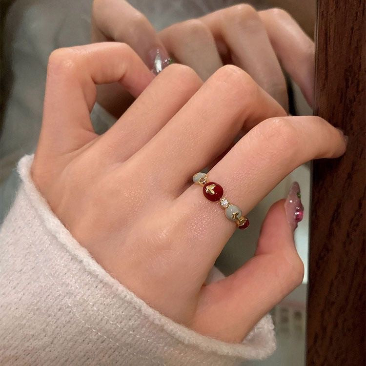 Damen Ring mit bunten Halbedelsteinen und funkelnden Zirkonia Shop Nory