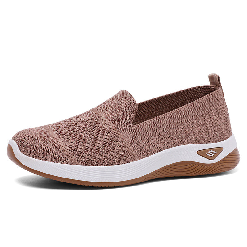 Damen Leichte Slip-On Freizeitschuhe mit atmungsaktiver Strickoberfläche