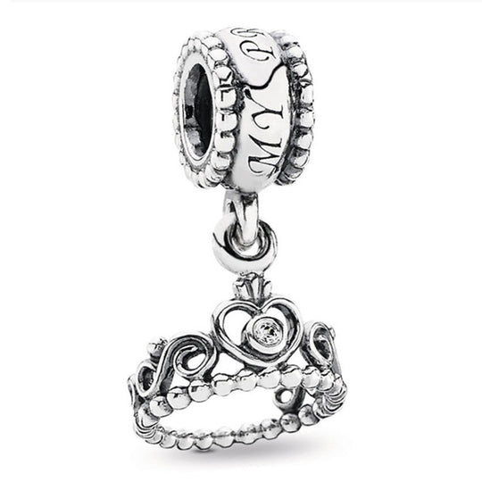 Facettierter Kristall-Charme Perlenanhänger Für Charm-Armband mit Zirkonia-Einfassung