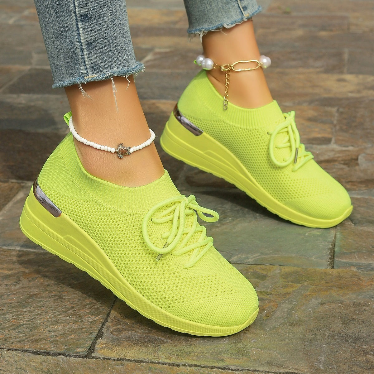 Damen Sportliche Sneaker mit innovativem Strickdesign