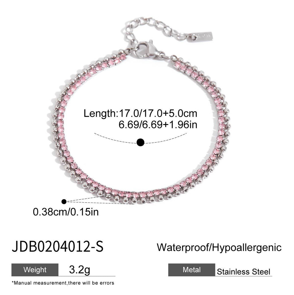 Damen Armband mit funkelnden Zirkonia-Details und hypoallergener Edelstahlverarbeitung Shop Nory